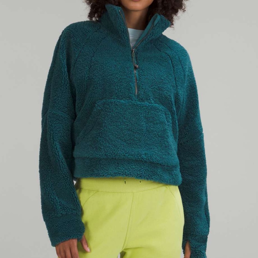 NWT Lululemon Scuba Fleece Half Zip Funnel Neck Jasper Green XS/S